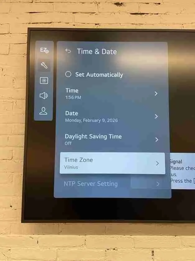Time & Date settings
